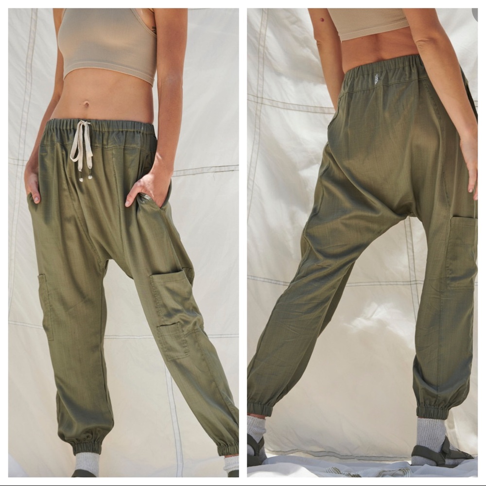 Free People Rise to the Sun Harem Pants Khaki